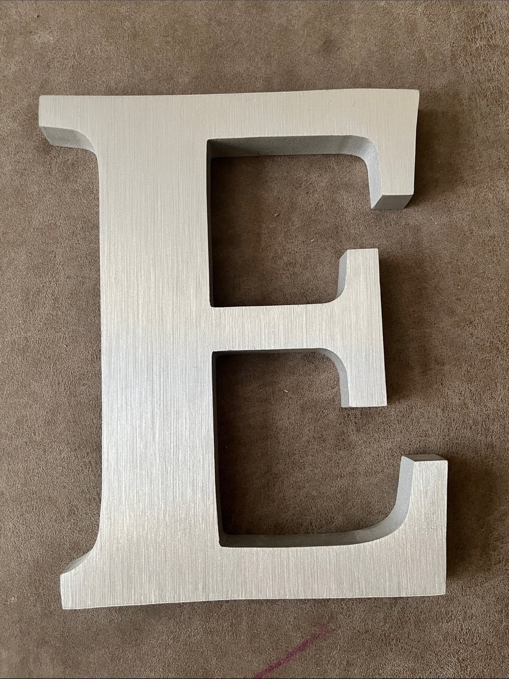 Decorative Letter E Wall Accent in Silver